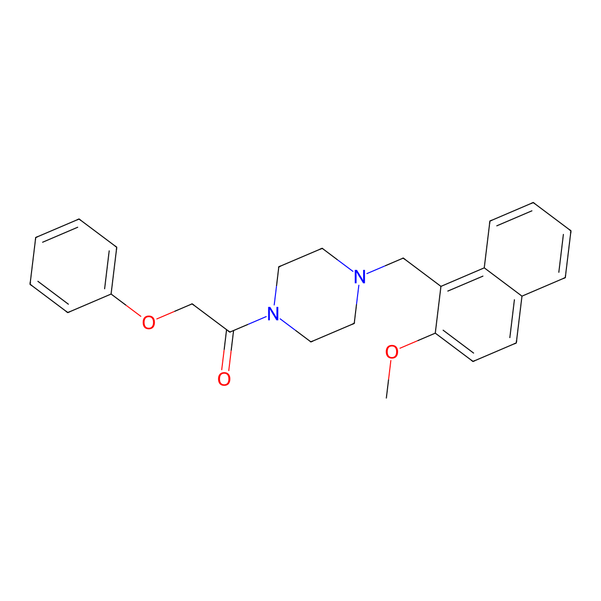 1-[4-[(2-Methoxynaphthalen-1-yl)methyl]piperazin-1-yl]-2-phenoxyethanone molecular structure, CAS 355814-33-4