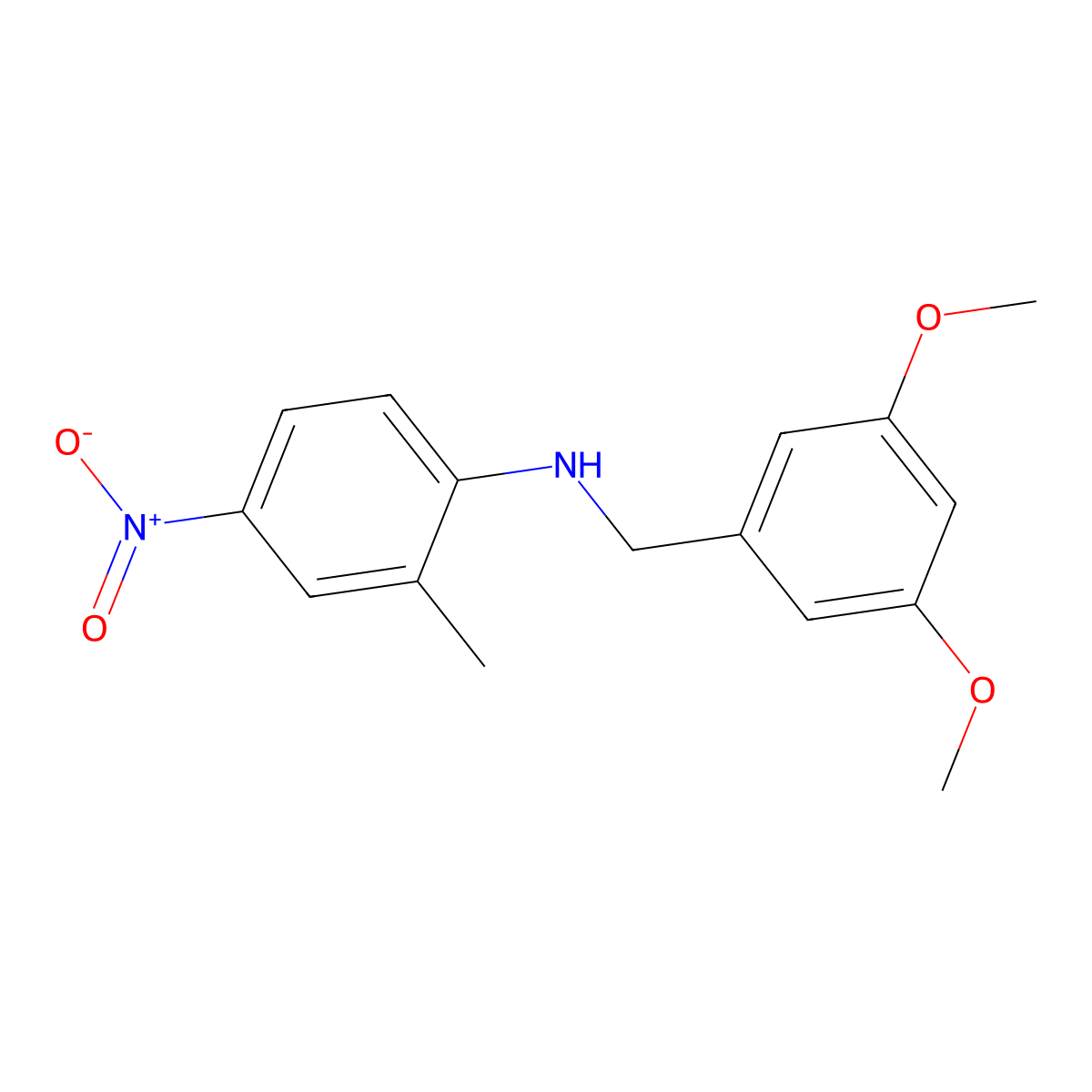 N-(3,5-dimethoxybenzyl)-2-methyl-4-nitroaniline molecular structure, CAS 355814-34-5