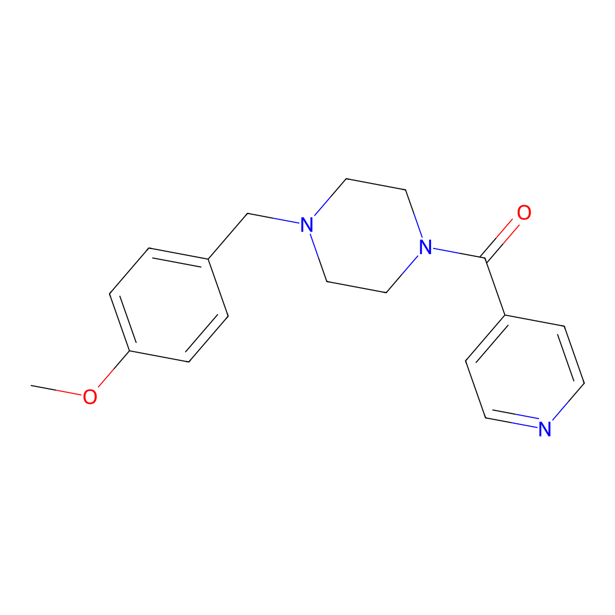 [4-[(4-Methoxyphenyl)methyl]piperazin-1-yl]-pyridin-4-ylmethanone molecular structure, CAS 355814-37-8