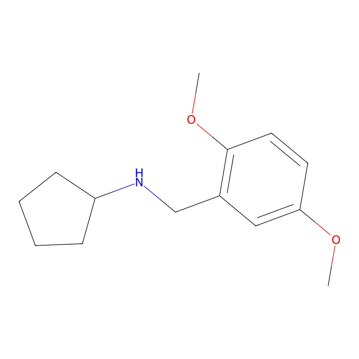 N-(2,5-dimethoxybenzyl)cyclopentanamine molecular structure, CAS 355814-38-9