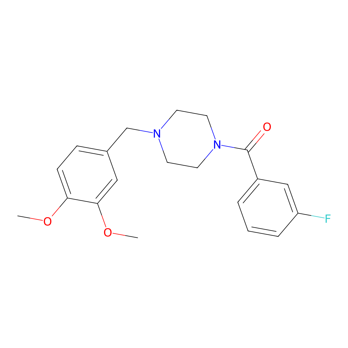 [4-(3,4-Dimethoxybenzyl)piperazin-1-yl](3-fluorophenyl)methanone molecular structure, CAS 355814-39-0