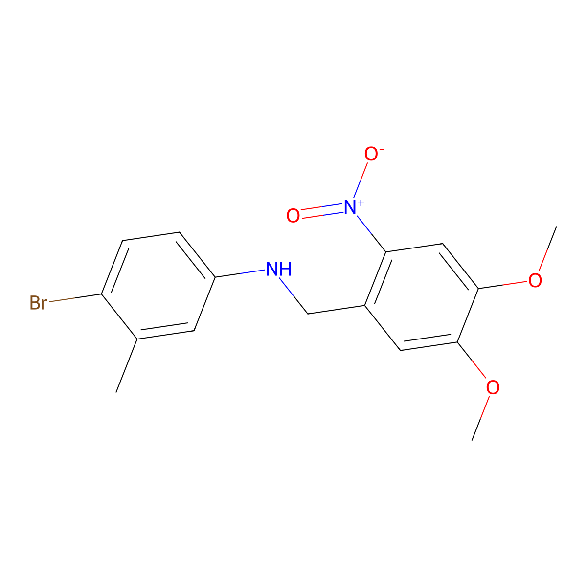 4-bromo-N-(4,5-dimethoxy-2-nitrobenzyl)-3-methylaniline molecular structure, CAS 355814-40-3