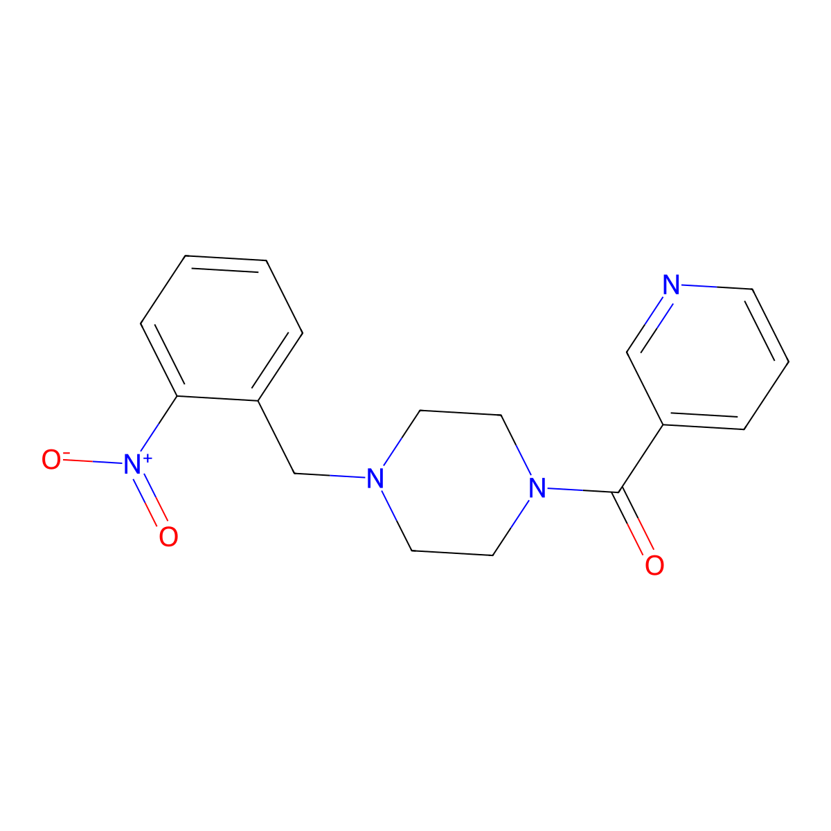 [4-(2-Nitrobenzyl)piperazin-1-yl](pyridin-3-yl)methanone molecular structure, CAS 355814-44-7