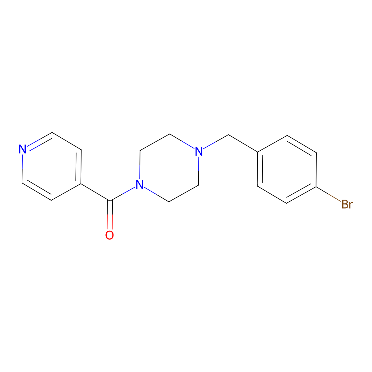 [4-[(4-Bromophenyl)methyl]piperazin-1-yl]-pyridin-4-ylmethanone molecular structure, CAS 355814-48-1