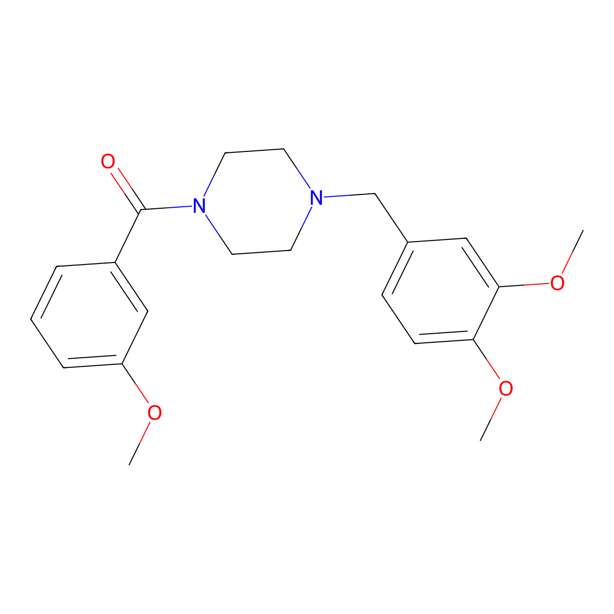 [4-[(3,4-Dimethoxyphenyl)methyl]piperazin-1-yl]-(3-methoxyphenyl)methanone molecular structure, CAS 355814-52-7