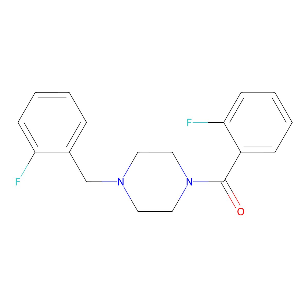[4-(2-Fluorobenzyl)piperazin-1-yl](2-fluorophenyl)methanone molecular structure, CAS 355814-54-9