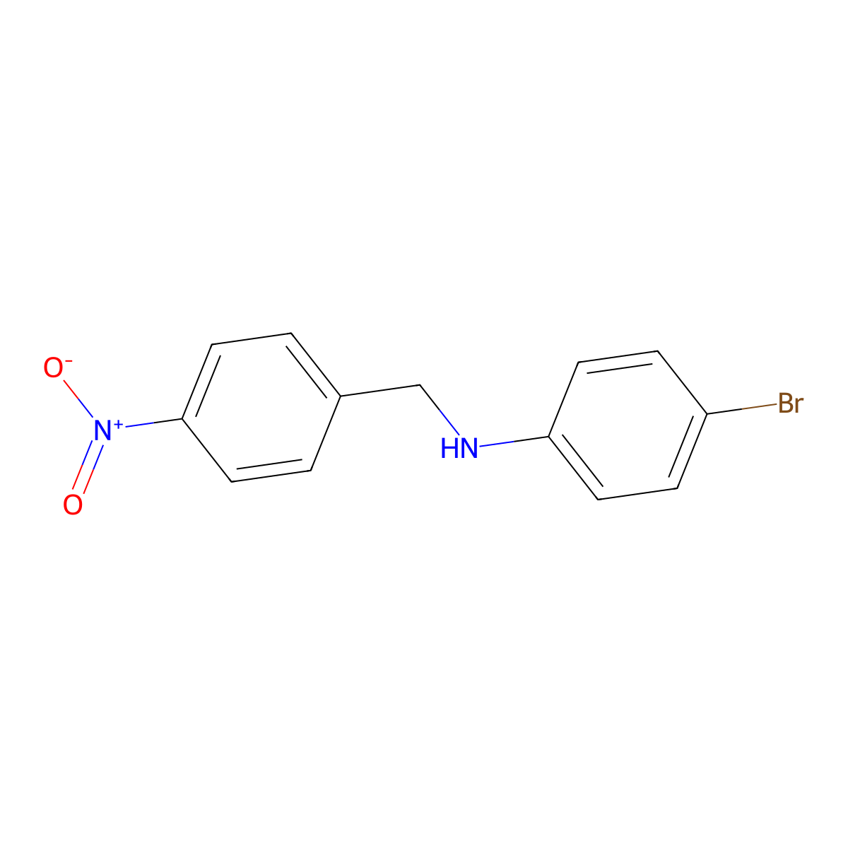 4-bromo-N-(4-nitrobenzyl)aniline molecular structure, CAS 355814-56-1
