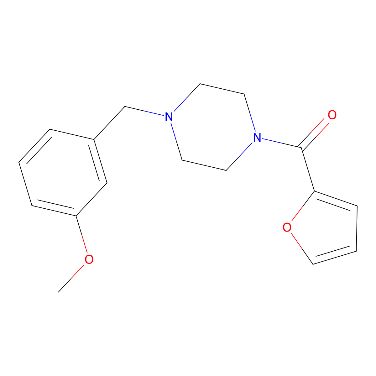 Furan-2-yl[4-(3-methoxybenzyl)piperazin-1-yl]methanone molecular structure, CAS 355814-57-2