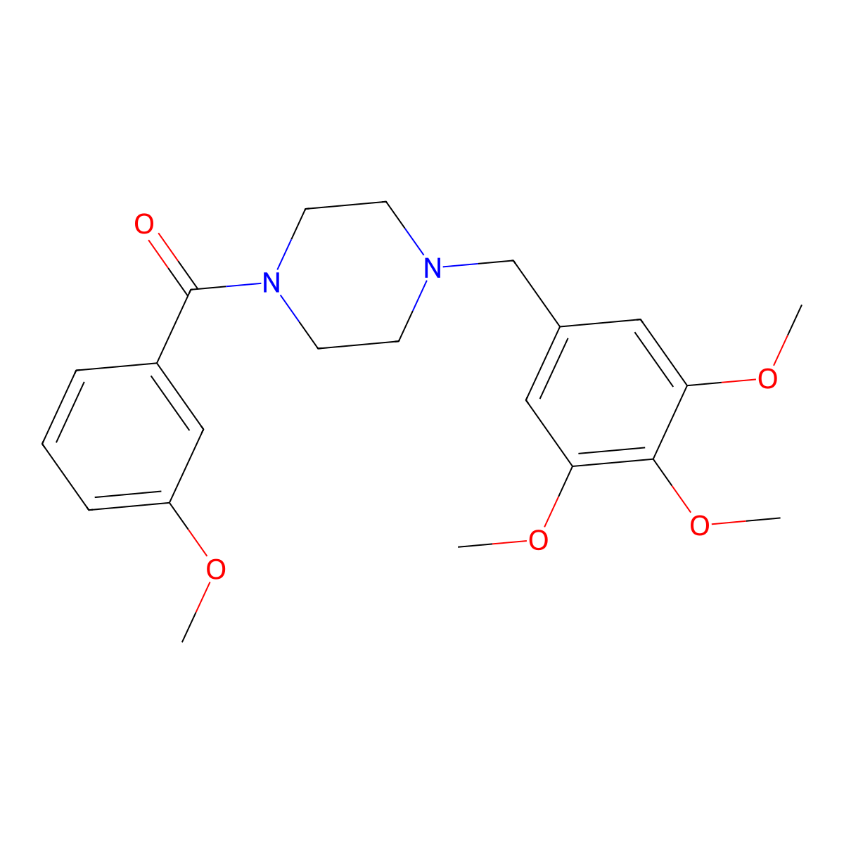 (3-Methoxyphenyl)-[4-[(3,4,5-trimethoxyphenyl)methyl]piperazin-1-yl]methanone molecular structure, CAS 355814-61-8