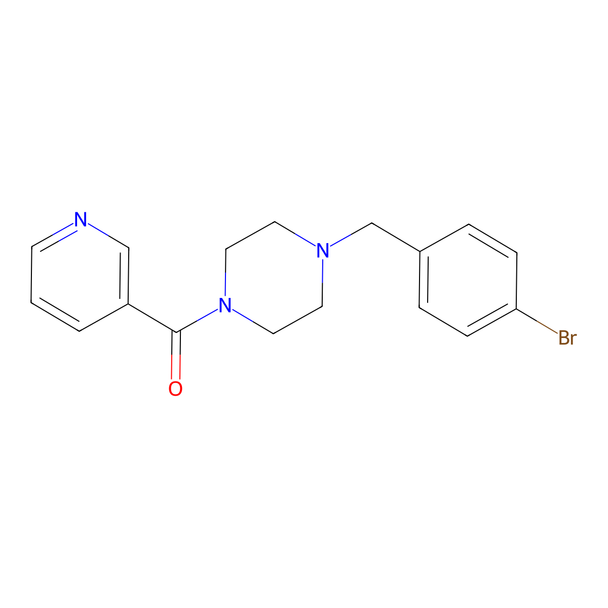 [4-[(4-Bromophenyl)methyl]piperazin-1-yl]-pyridin-3-ylmethanone molecular structure, CAS 355814-79-8