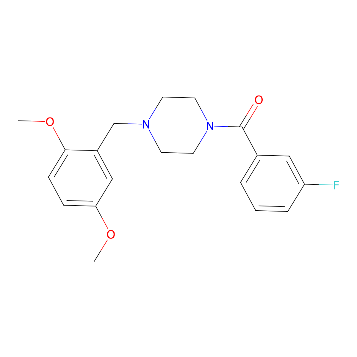[4-[(2,5-Dimethoxyphenyl)methyl]piperazin-1-yl]-(3-fluorophenyl)methanone molecular structure, CAS 355814-85-6