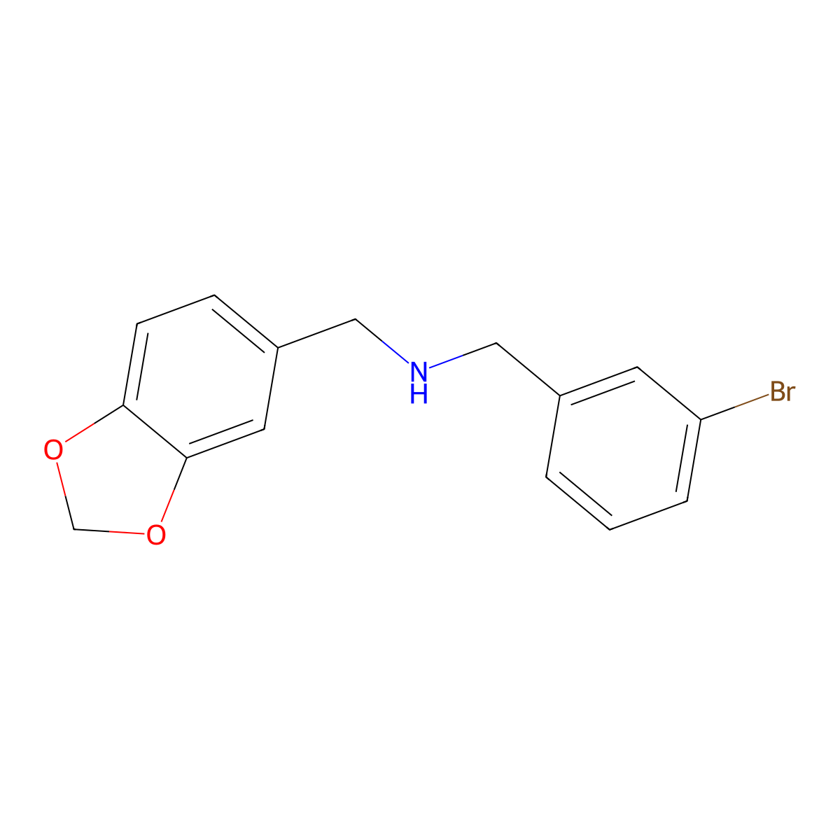 (1,3-Benzodioxol-5-ylmethyl)(3-bromobenzyl)amine molecular structure, CAS 355814-90-3