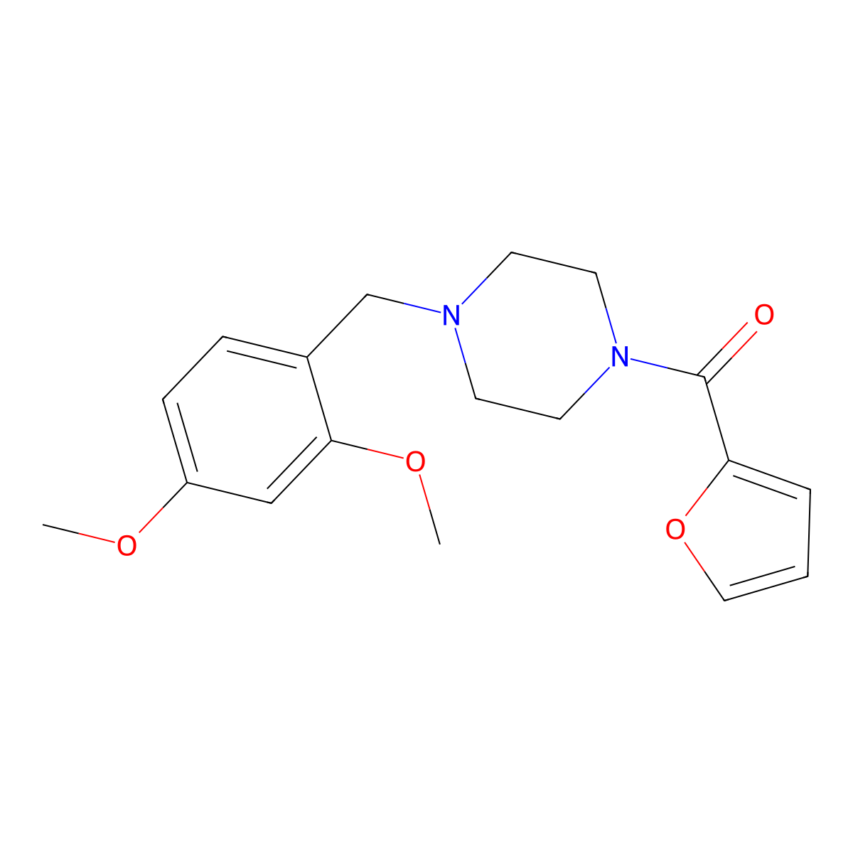 [4-[(2,4-Dimethoxyphenyl)methyl]-1-piperazinyl]-2-furanylmethanone molecular structure, CAS 355814-91-4
