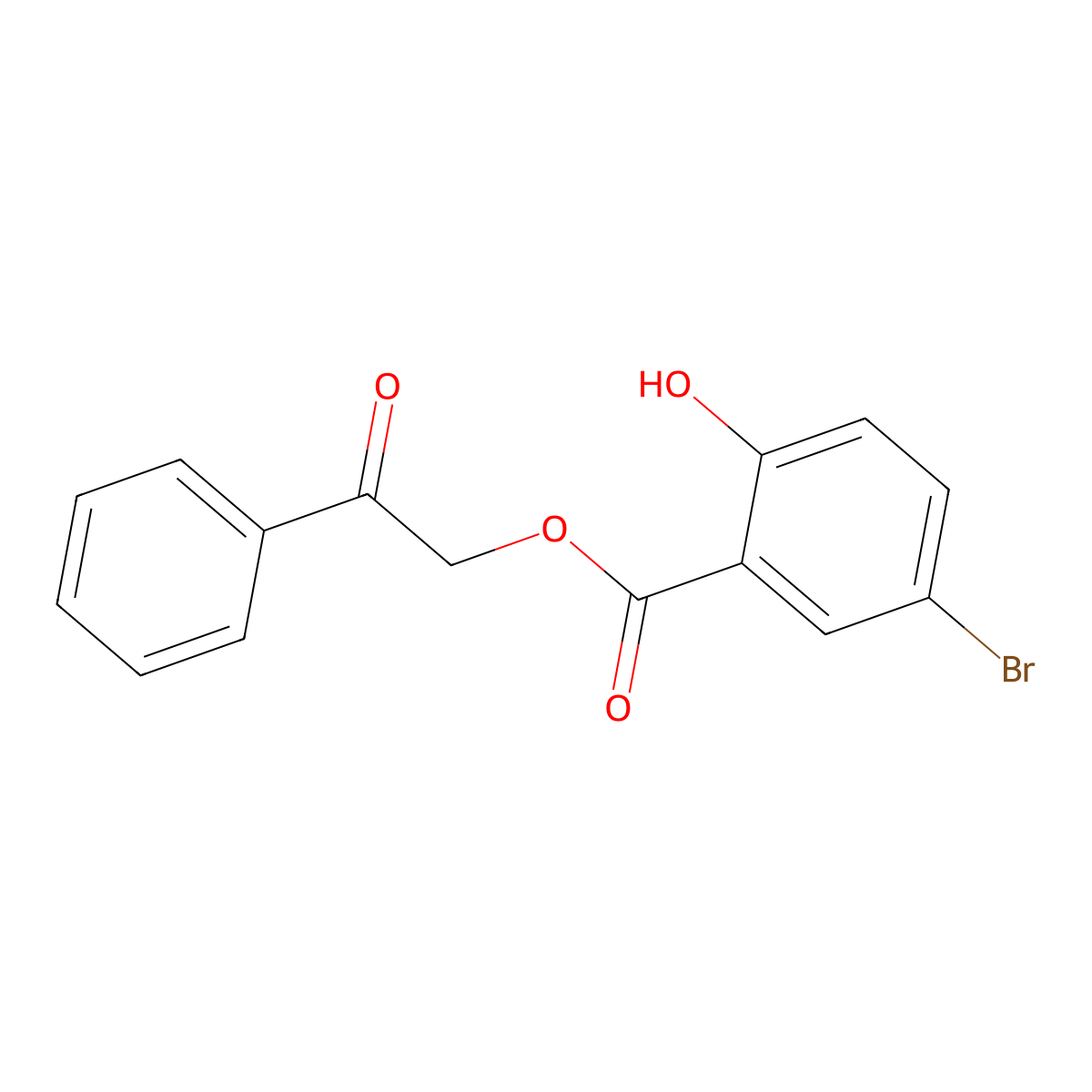2-Oxo-2-phenylethyl 5-bromo-2-hydroxybenzoate molecular structure, CAS 355814-96-9
