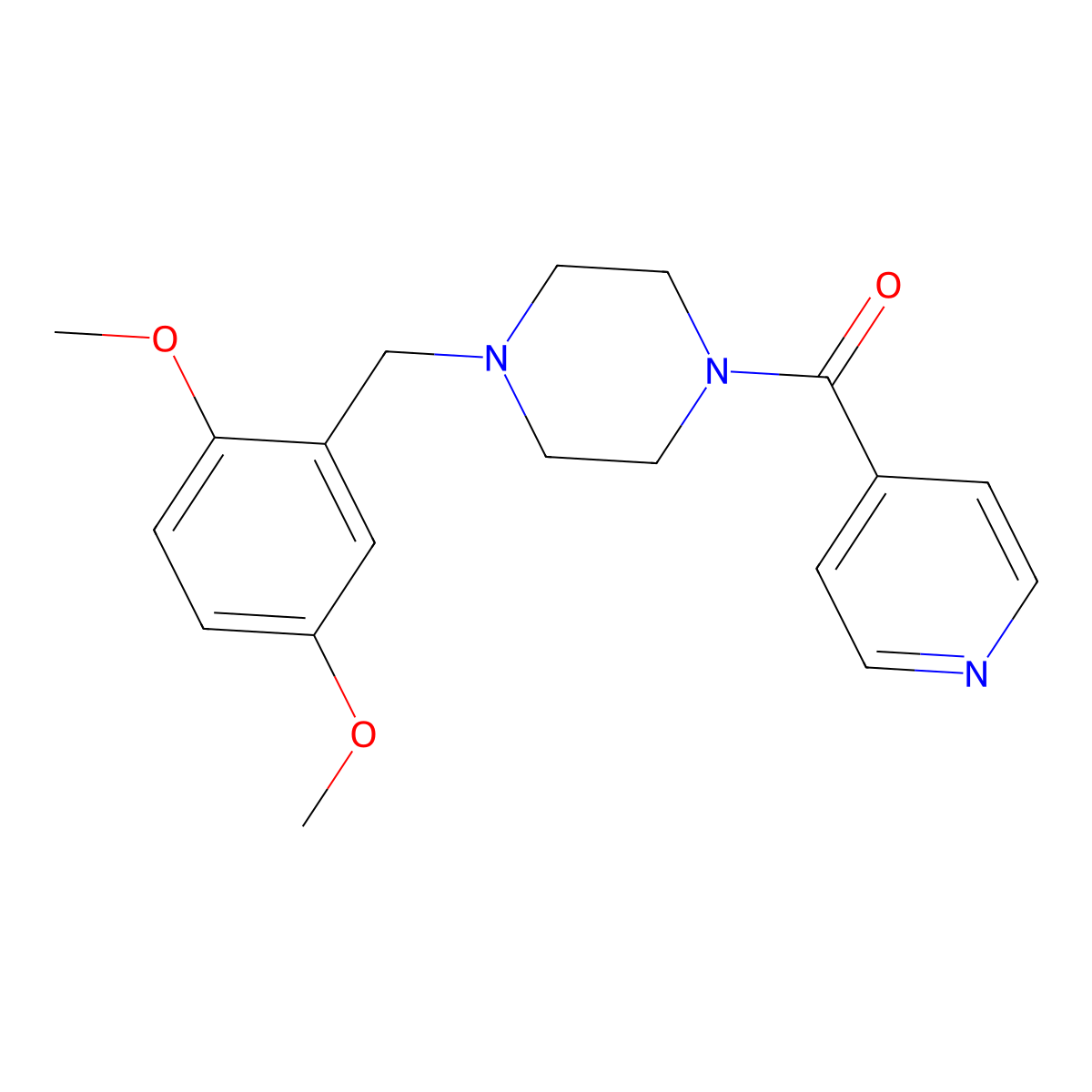 [4-[(2,5-Dimethoxyphenyl)methyl]piperazin-1-yl]-pyridin-4-ylmethanone molecular structure, CAS 355815-11-1