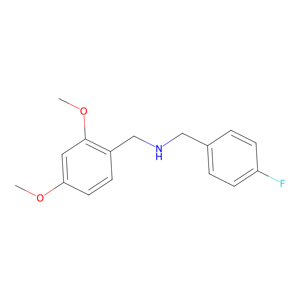 (2,4-Dimethoxy-benzyl)-(4-fluoro-benzyl)-amine molecular structure, CAS 355815-27-9