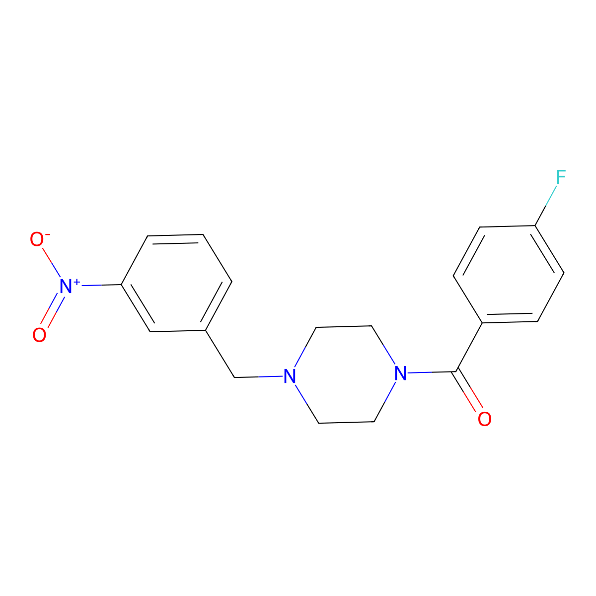 (4-Fluorophenyl)-[4-[(3-nitrophenyl)methyl]piperazin-1-yl]methanone molecular structure, CAS 355815-34-8