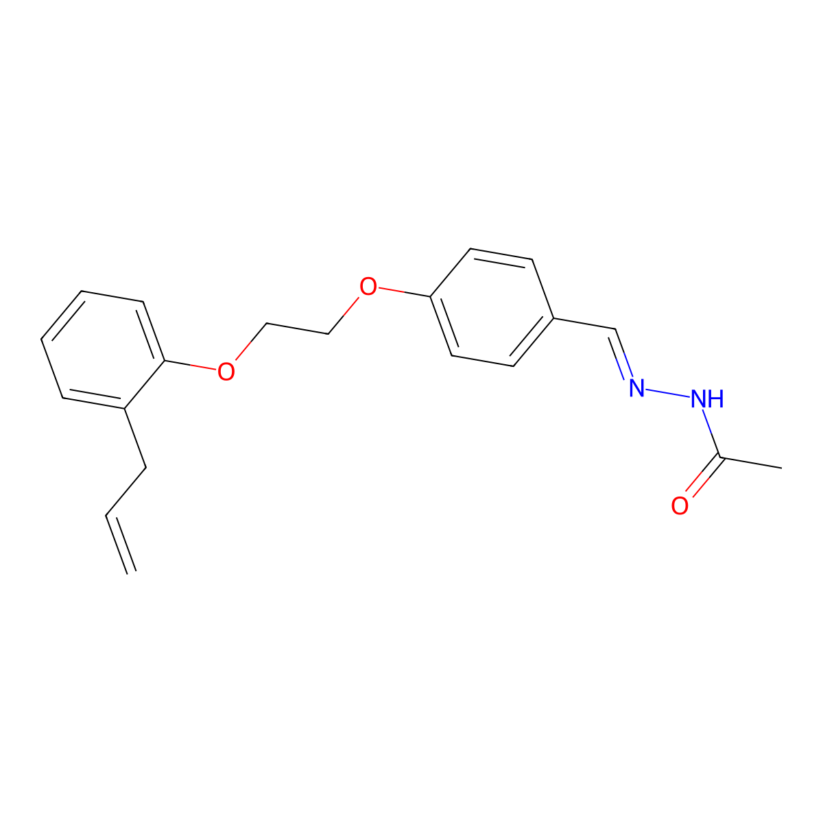 Acetic acid, 2-[[4-[2-[2-(2-propen-1-yl)phenoxy]ethoxy]phenyl]methylene]hydrazide molecular structure, CAS 355815-56-4