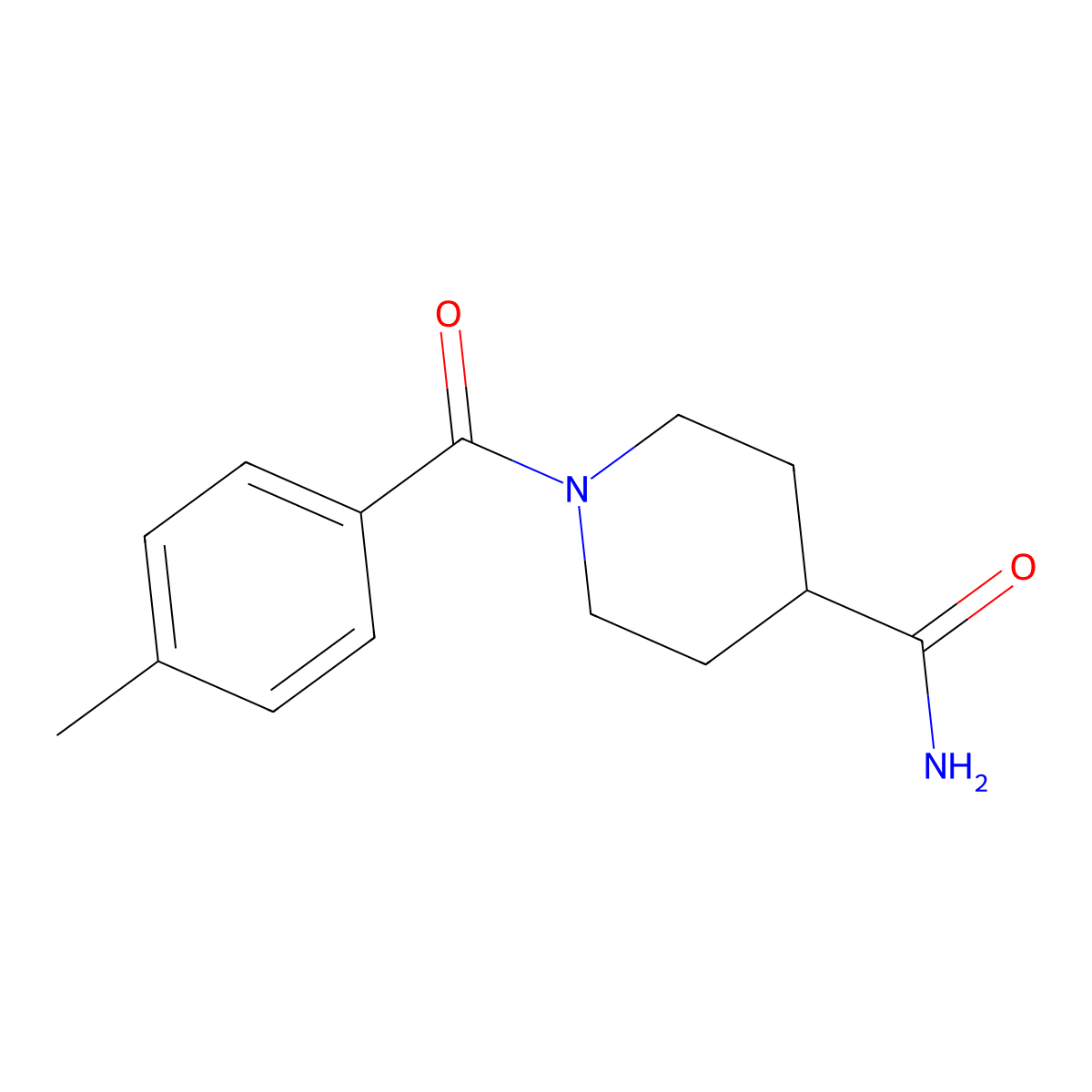 1-(4-Methylbenzoyl)piperidine-4-carboxamide molecular structure, CAS 355815-58-6