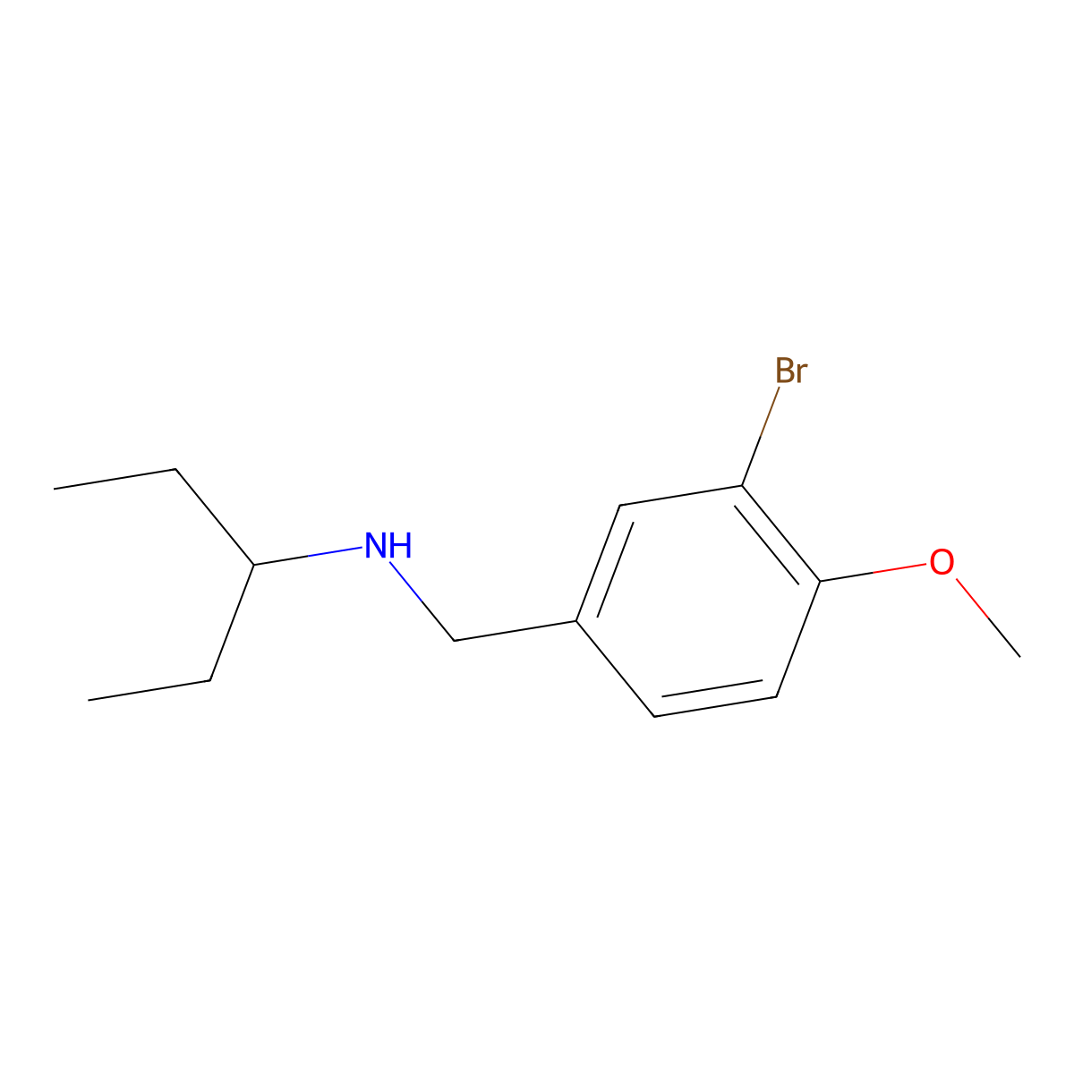 N-[(3-bromo-4-methoxyphenyl)methyl]pentan-3-amine molecular structure, CAS 355815-59-7