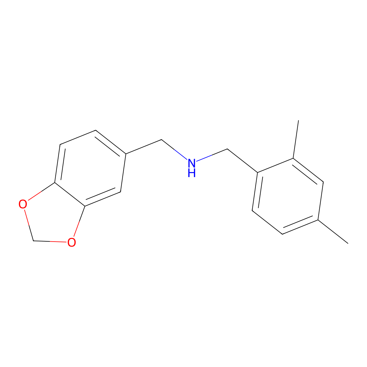 N-[(2,4-Dimethylphenyl)methyl]-1,3-benzodioxole-5-methanamine molecular structure, CAS 355815-74-6