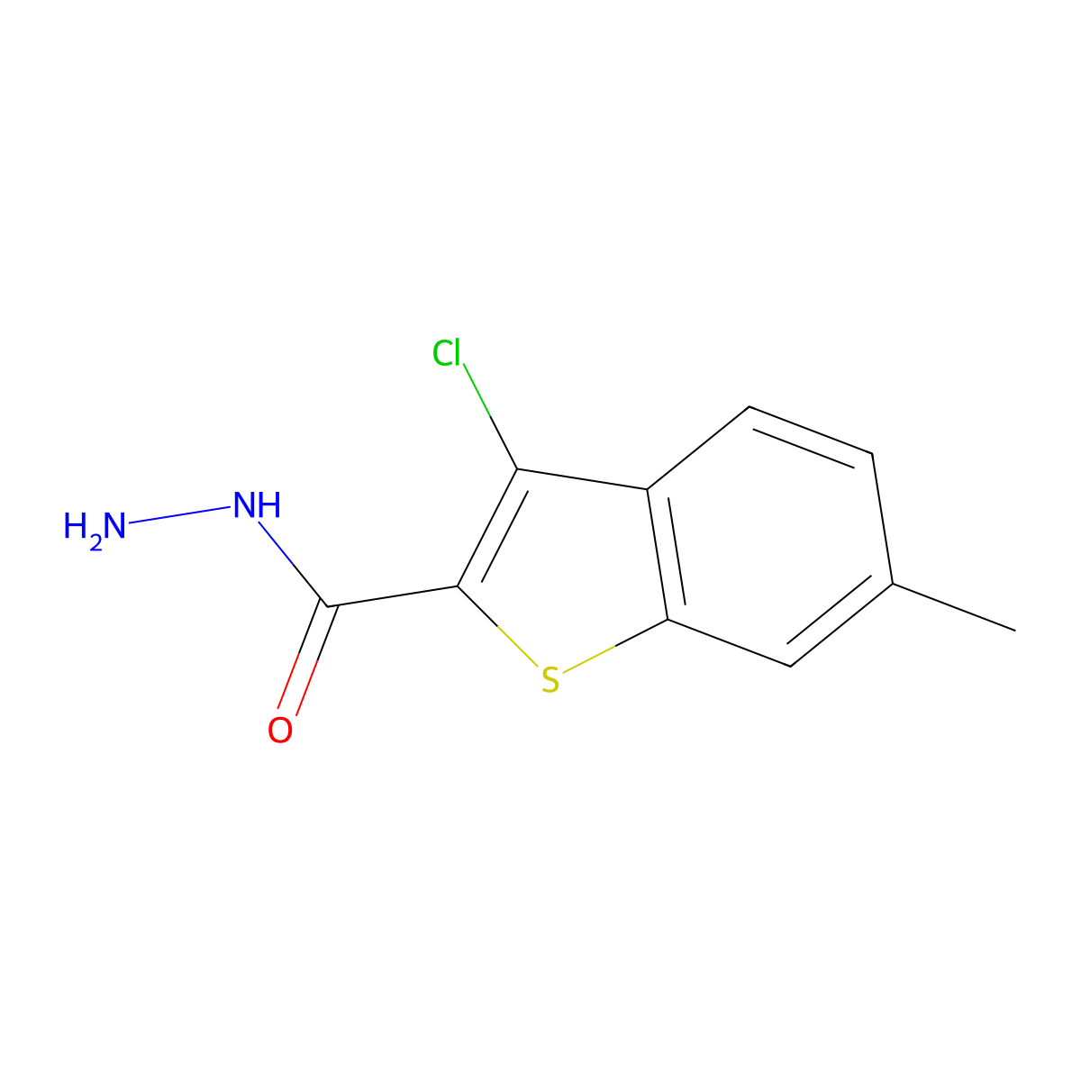 3-Chloro-6-methyl-1-benzothiophene-2-carbohydrazide molecular structure, CAS 355815-78-0