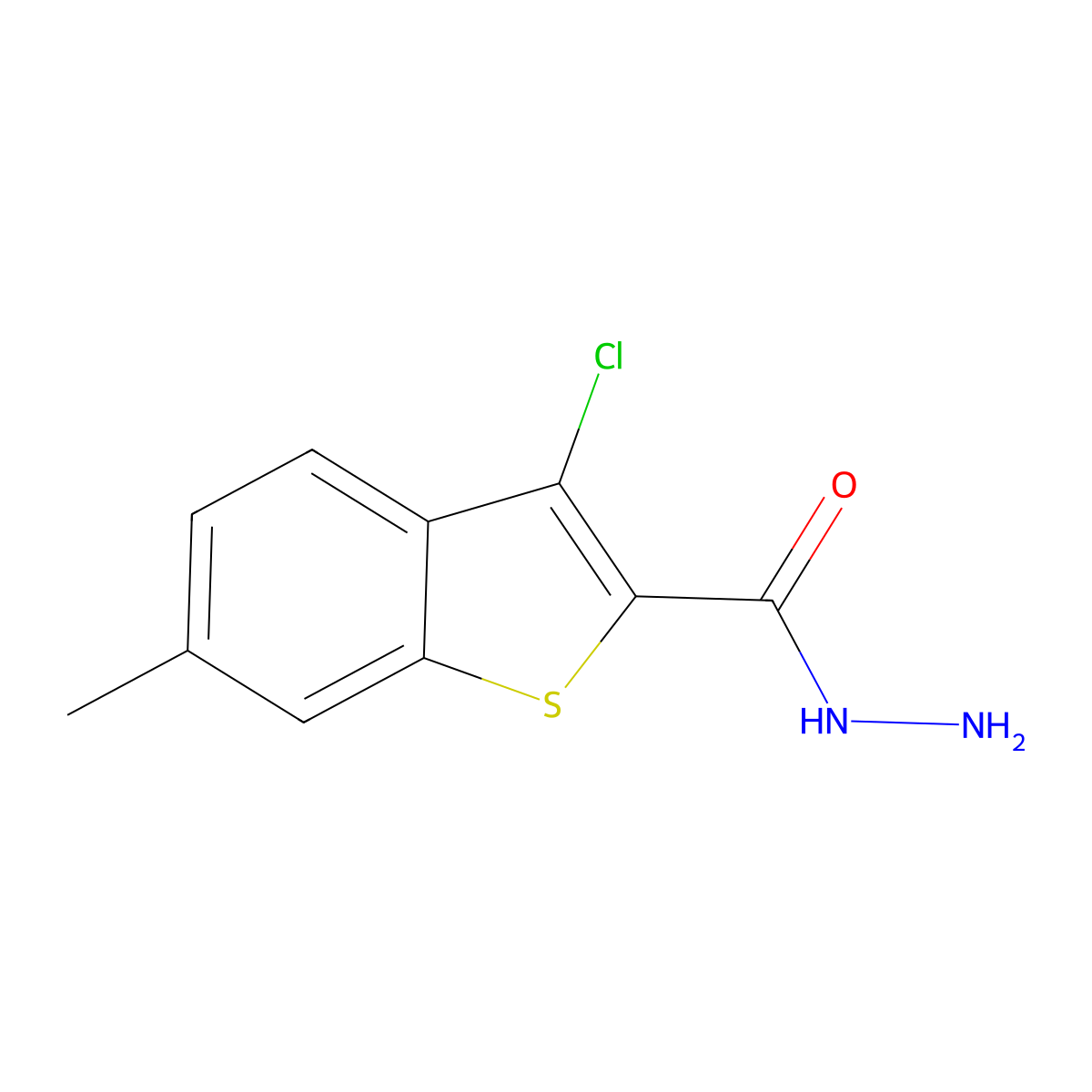 3-Chloro-6-methyl-1-benzothiophene-2-carbohydrazide molecular structure, CAS 355815-78-0