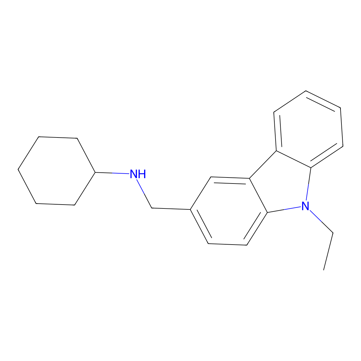 N-[(9-ethyl-9H-carbazol-3-yl)methyl]cyclohexanamine molecular structure, CAS 355815-79-1