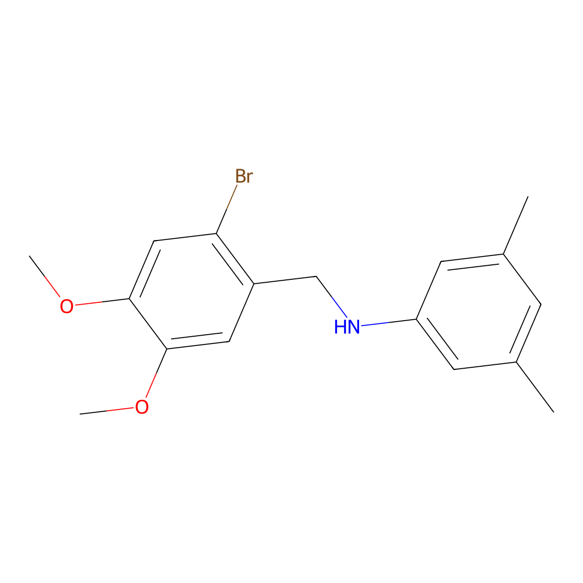 N-[(2-bromo-4,5-dimethoxyphenyl)methyl]-3,5-dimethylaniline molecular structure, CAS 355815-85-9