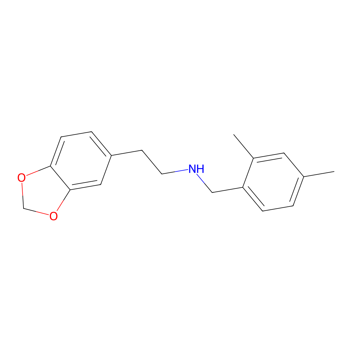 2-(1,3-benzodioxol-5-yl)-N-[(2,4-dimethylphenyl)methyl]ethanamine molecular structure, CAS 355815-90-6