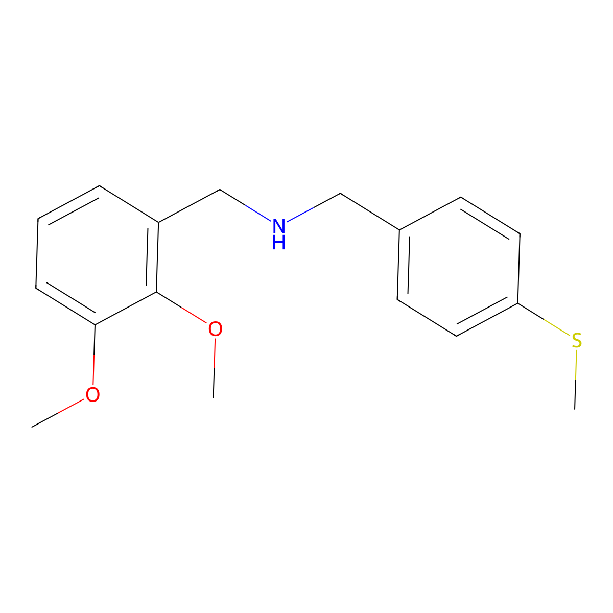 N-[(2,3-dimethoxyphenyl)methyl]-1-(4-methylsulfanylphenyl)methanamine molecular structure, CAS 355815-91-7