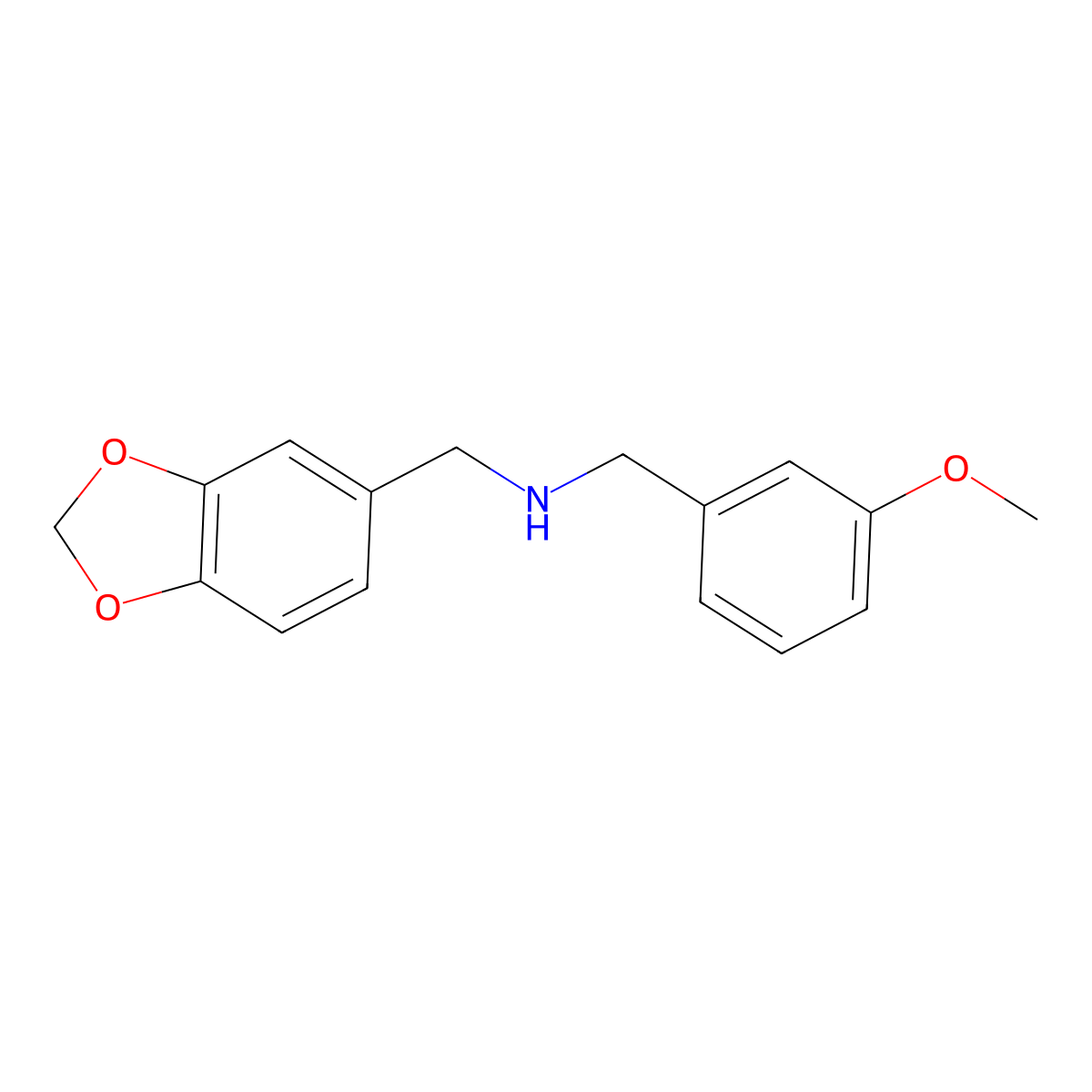 1-(1,3-benzodioxol-5-yl)-N-(3-methoxybenzyl)methanamine molecular structure, CAS 355816-11-4