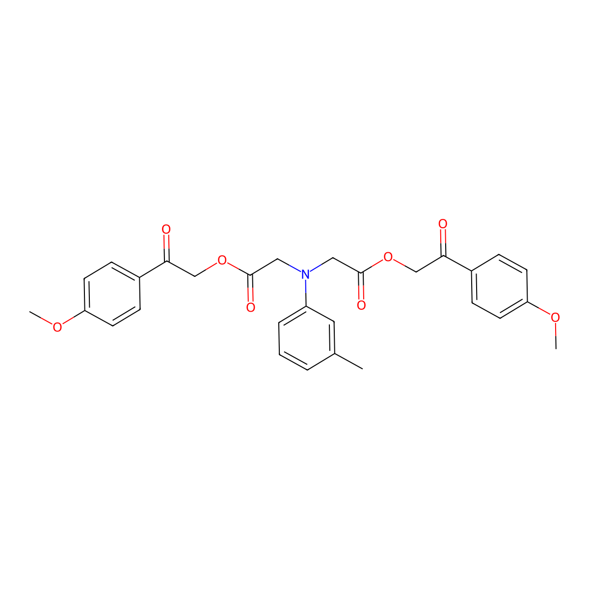 N-[2-[2-(4-Methoxyphenyl)-2-oxoethoxy]-2-oxoethyl]-N-(3-methylphenyl)glycine 2-(4-methoxyphenyl)-2-oxoethyl ester molecular structure, CAS 355816-16-9