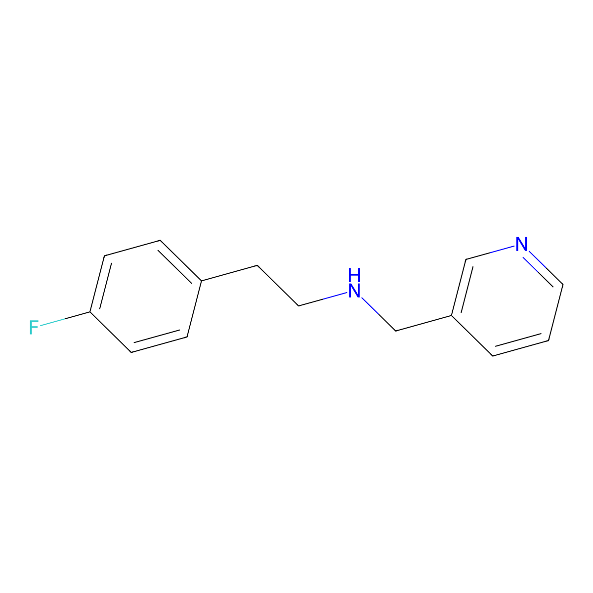 2-(4-fluorophenyl)-N-(pyridin-3-ylmethyl)ethanamine molecular structure, CAS 355816-18-1