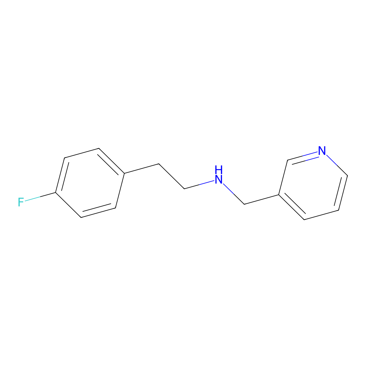 2-(4-fluorophenyl)-N-(pyridin-3-ylmethyl)ethanamine molecular structure, CAS 355816-18-1