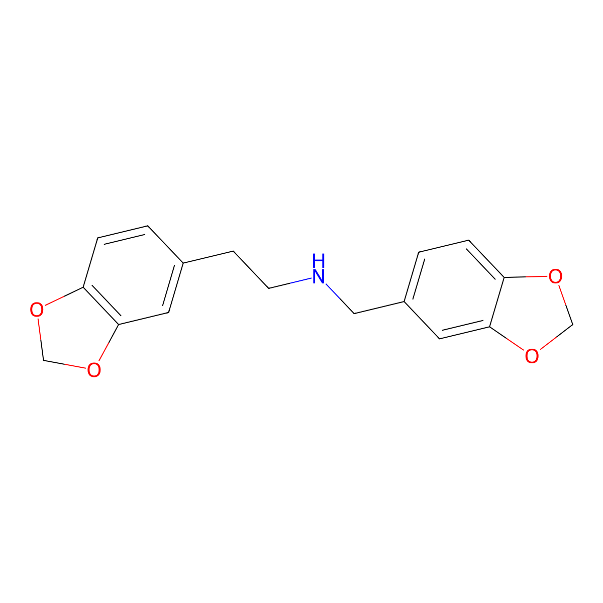 2-(1,3-benzodioxol-5-yl)-N-(1,3-benzodioxol-5-ylmethyl)ethanamine molecular structure, CAS 355816-19-2