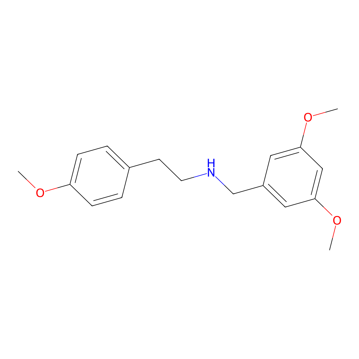 N-(3,5-dimethoxybenzyl)-2-(4-methoxyphenyl)ethanamine molecular structure, CAS 355816-21-6