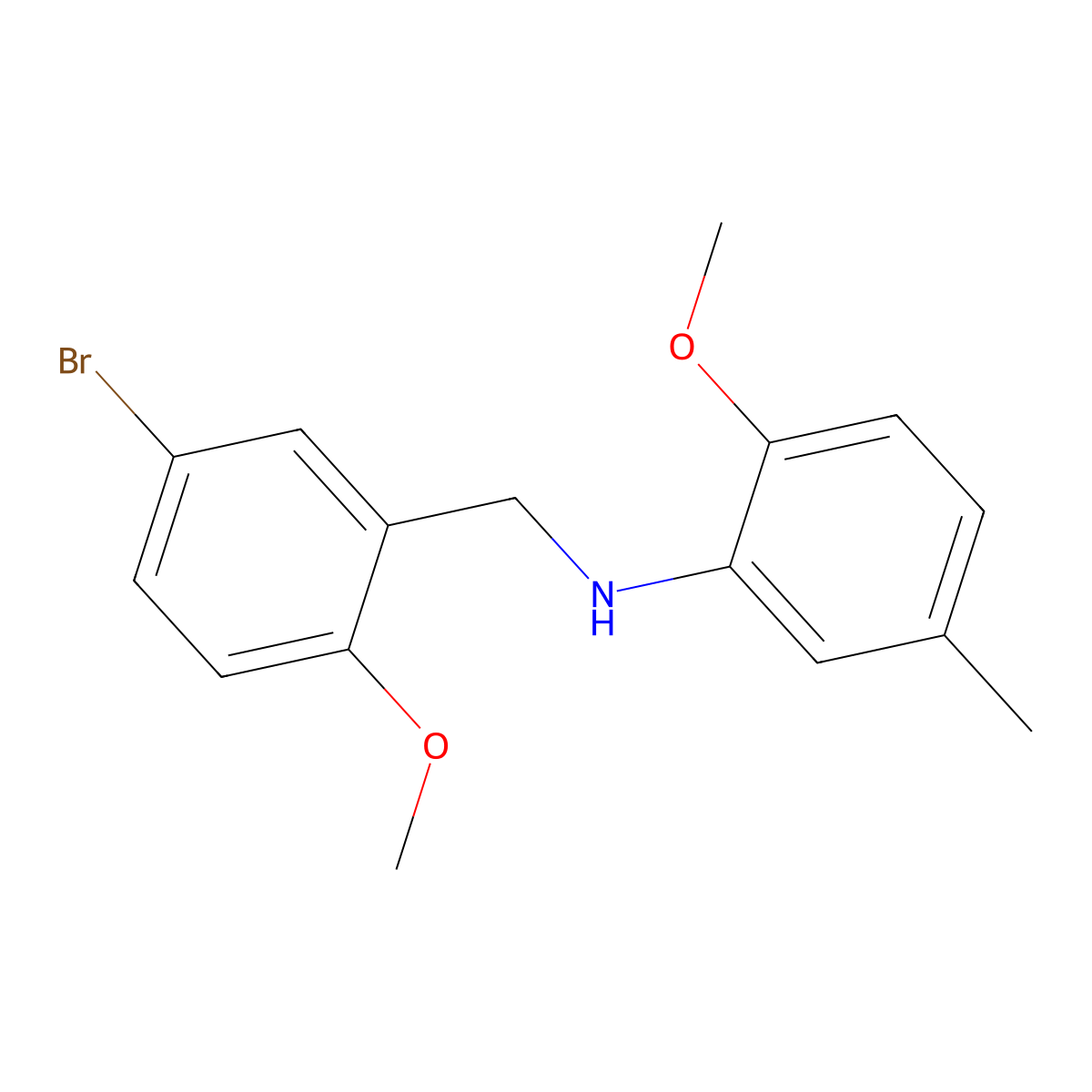 N-[(5-bromo-2-methoxyphenyl)methyl]-2-methoxy-5-methylaniline molecular structure, CAS 355816-28-3