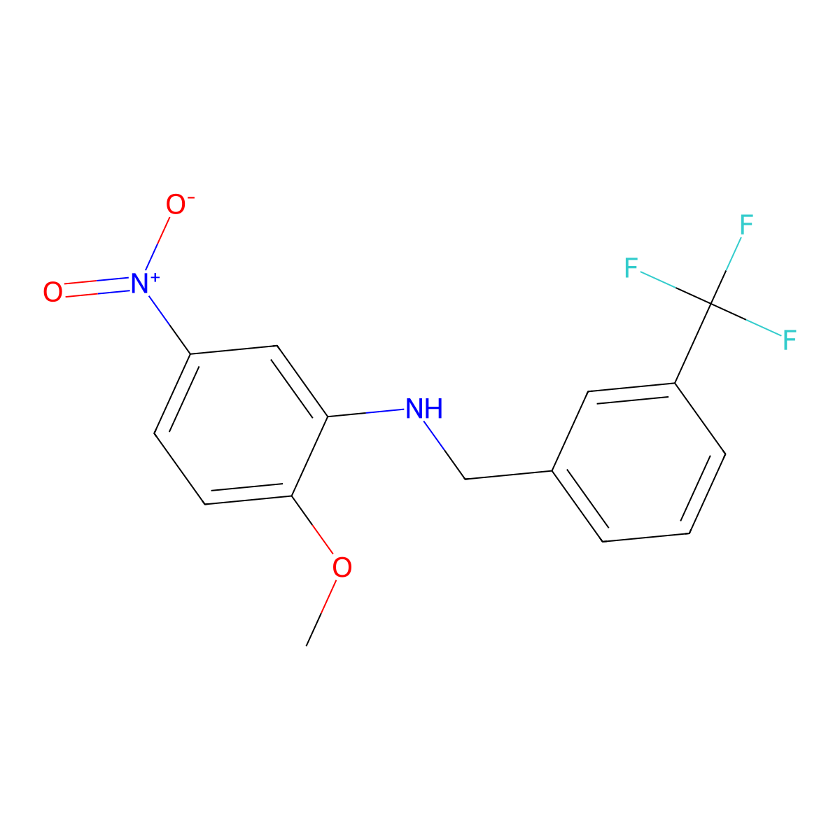 2-methoxy-5-nitro-N-[3-(trifluoromethyl)benzyl]aniline molecular structure, CAS 355816-31-8