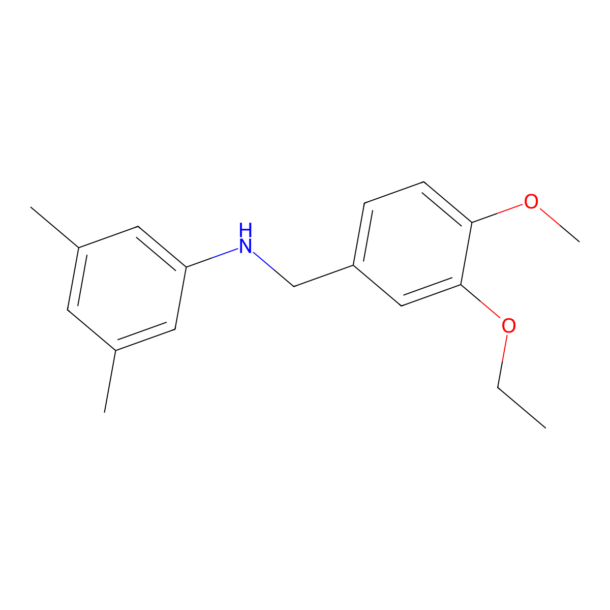 N-(3,5-Dimethylphenyl)-3-ethoxy-4-methoxybenzenemethanamine molecular structure, CAS 355816-34-1