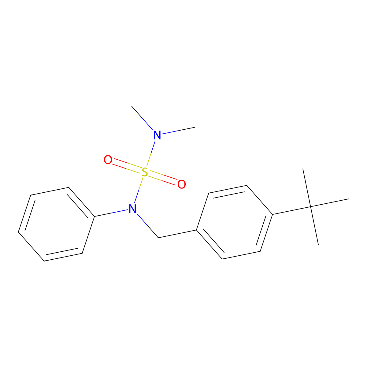 N-[(4-tert-butylphenyl)methyl]-N-(dimethylsulfamoyl)aniline molecular structure, CAS 355816-35-2