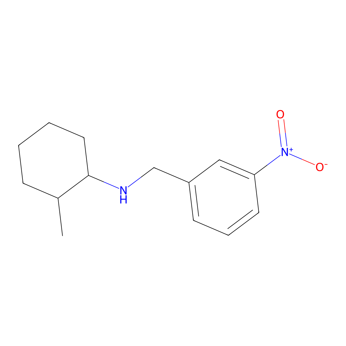 2-methyl-N-(3-nitrobenzyl)cyclohexanamine molecular structure, CAS 355816-37-4