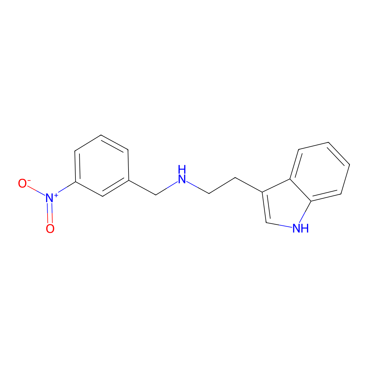 2-(1H-indol-3-yl)-N-(3-nitrobenzyl)ethanamine molecular structure, CAS 355816-40-9