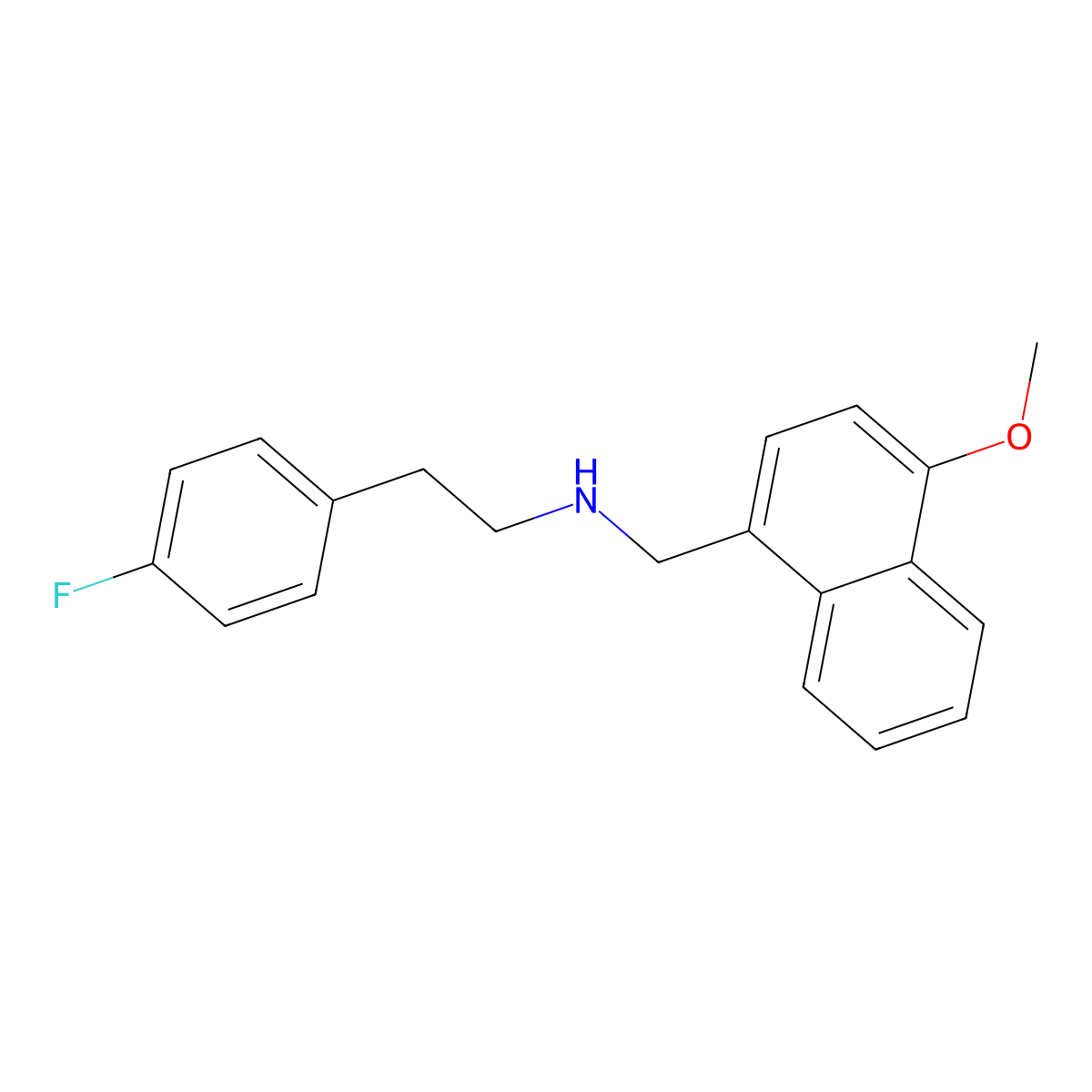 2-(4-fluorophenyl)-N-[(4-methoxynaphthalen-1-yl)methyl]ethanamine molecular structure, CAS 355816-44-3