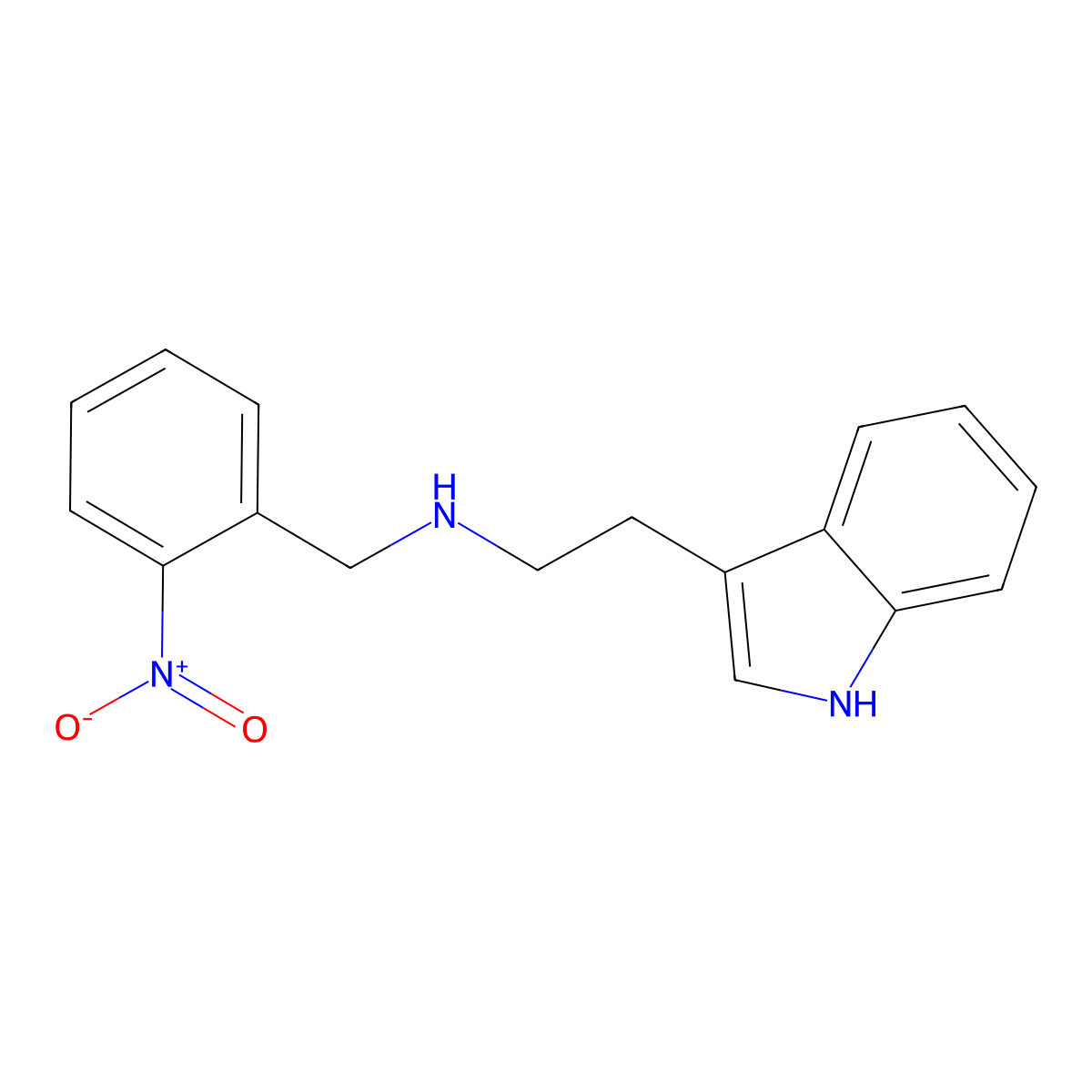 2-(1H-indol-3-yl)-N-(2-nitrobenzyl)ethanamine molecular structure, CAS 355816-45-4