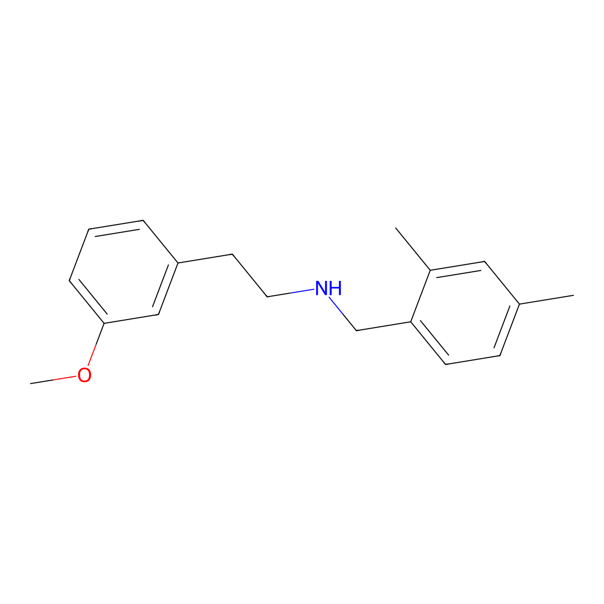 N-[(2,4-dimethylphenyl)methyl]-2-(3-methoxyphenyl)ethanamine molecular structure, CAS 355816-50-1