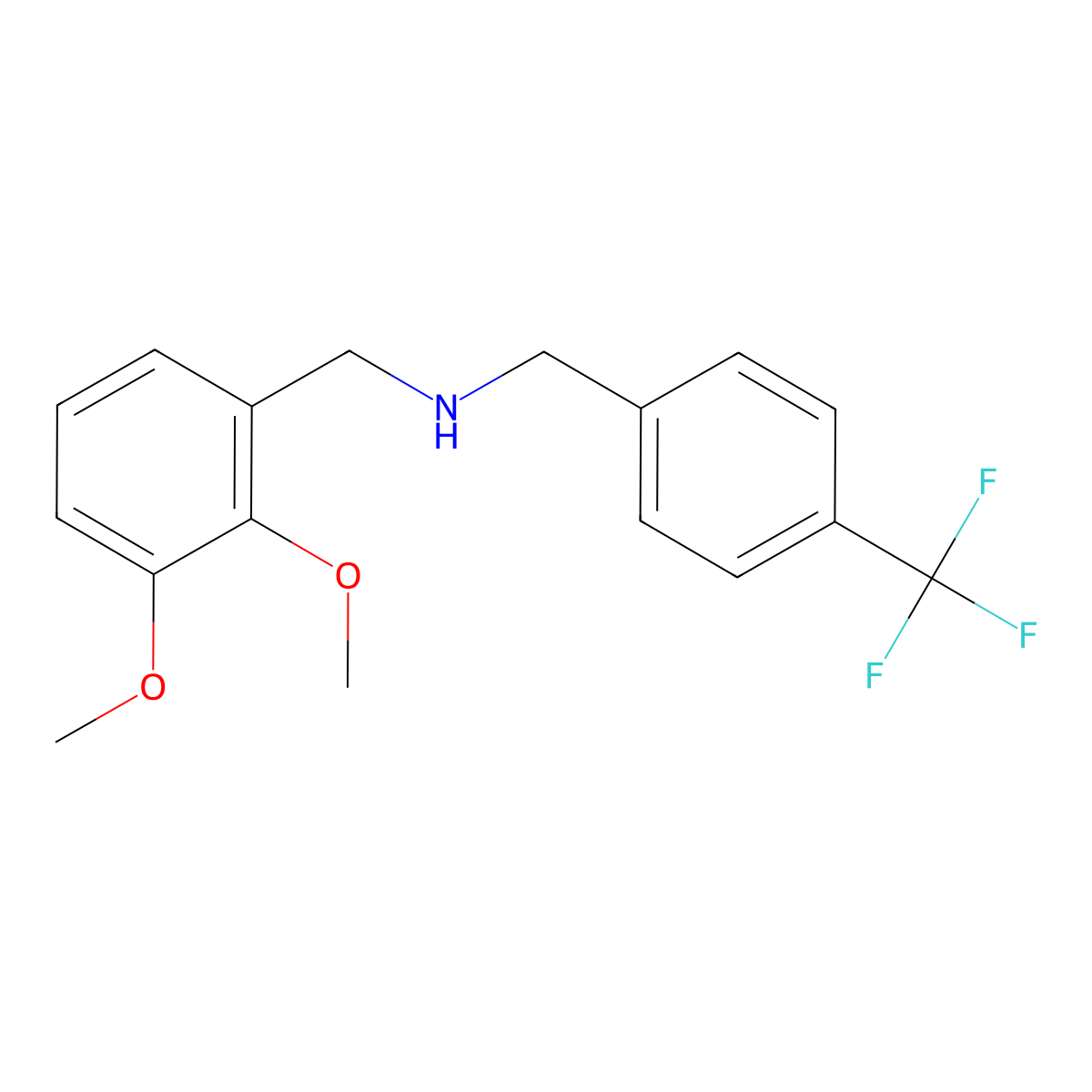 N-[(2,3-dimethoxyphenyl)methyl]-1-[4-(trifluoromethyl)phenyl]methanamine molecular structure, CAS 355816-55-6