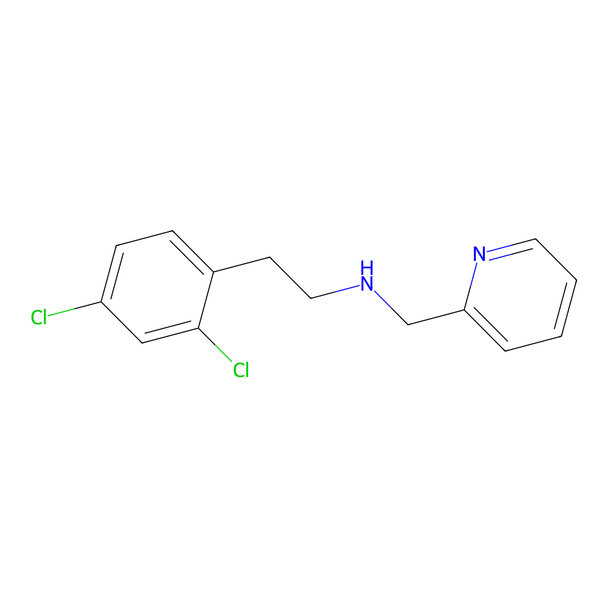 2-(2,4-dichlorophenyl)-N-(pyridin-2-ylmethyl)ethanamine molecular structure, CAS 355816-65-8