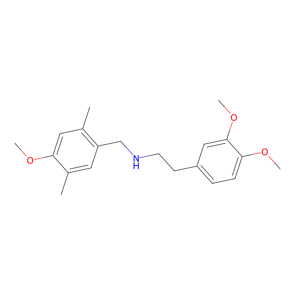 [2-(3,4-Dimethoxyphenyl)ethyl][(4-methoxy-2,5-dimethylphenyl)methyl]amine molecular structure, CAS 355816-67-0