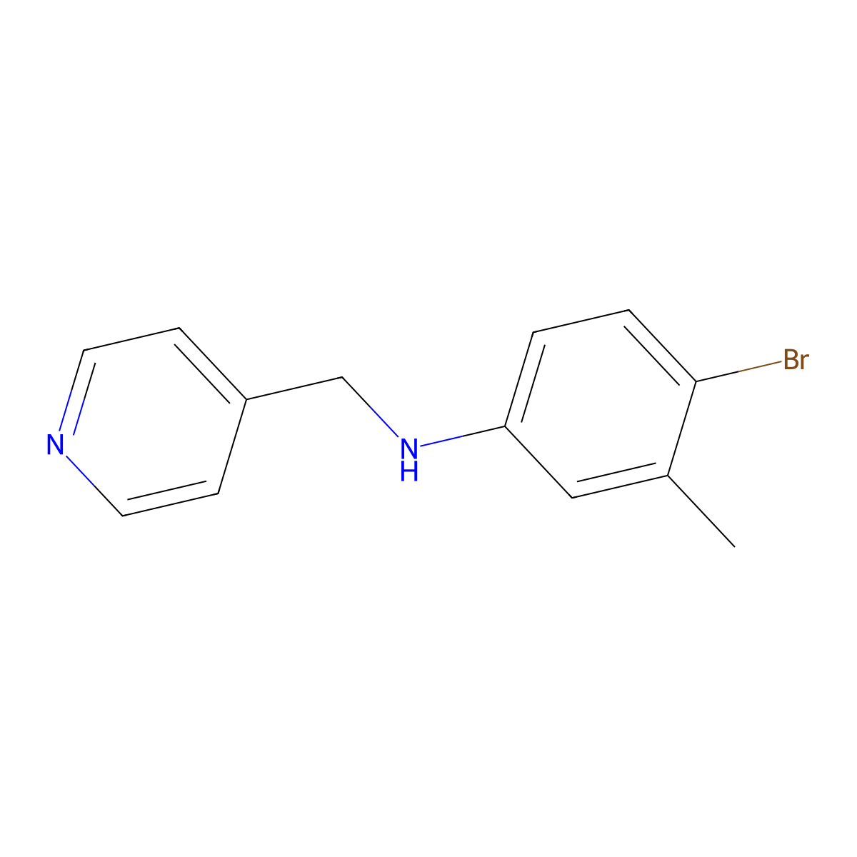 4-bromo-3-methyl-N-(pyridin-4-ylmethyl)aniline molecular structure, CAS 355816-69-2